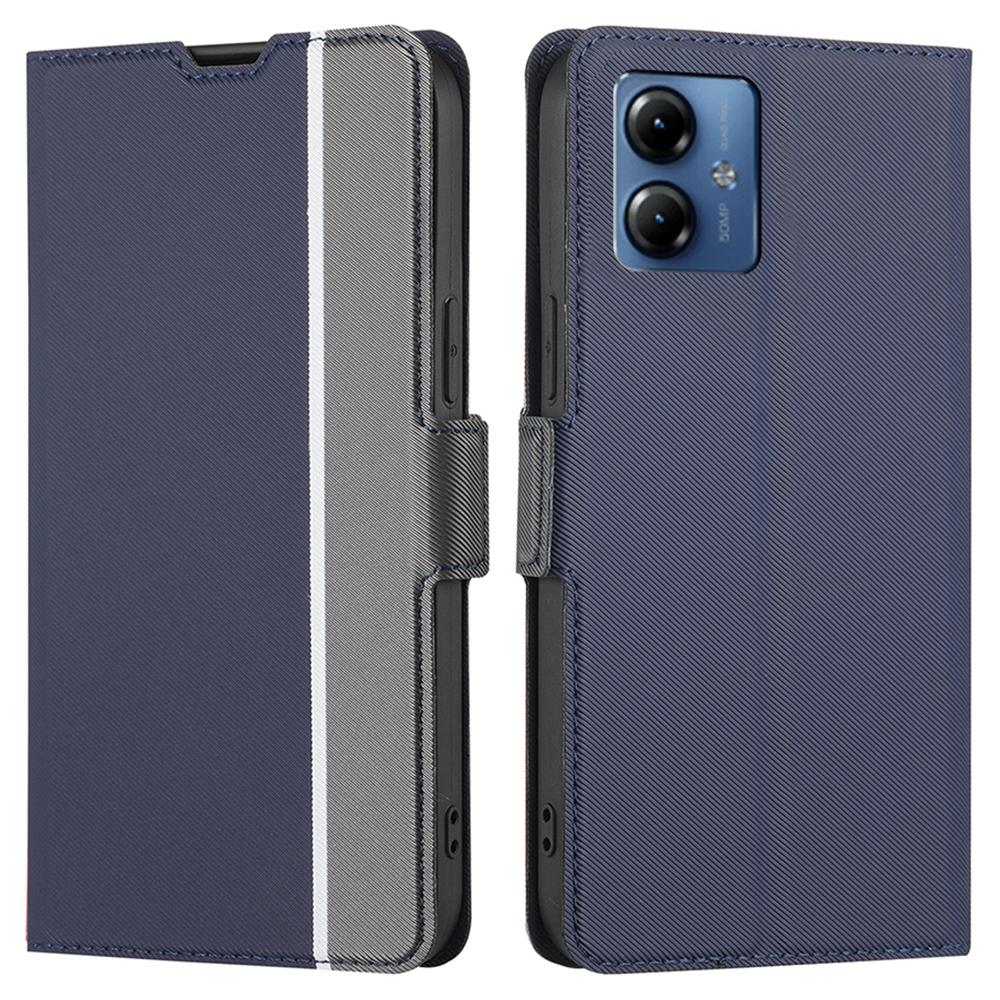 For Motorola Moto G14 4G Case PU Leather Stand Magnetic Protective Phone Cover