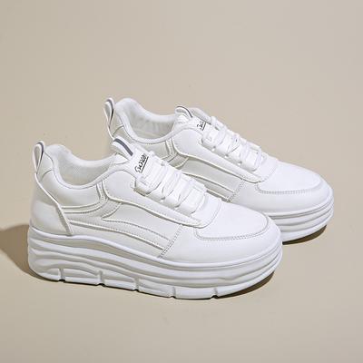 Zapatillas de Plataforma para Mujer Moda Exterior Blancas Aumentadoras de Altura Zapatos Casuales Alta Calidad Diseñador Femenino Zapatos Versátiles Nuevos