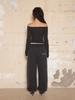Hilda Smog Motif Wide String Sweatpants [Black]