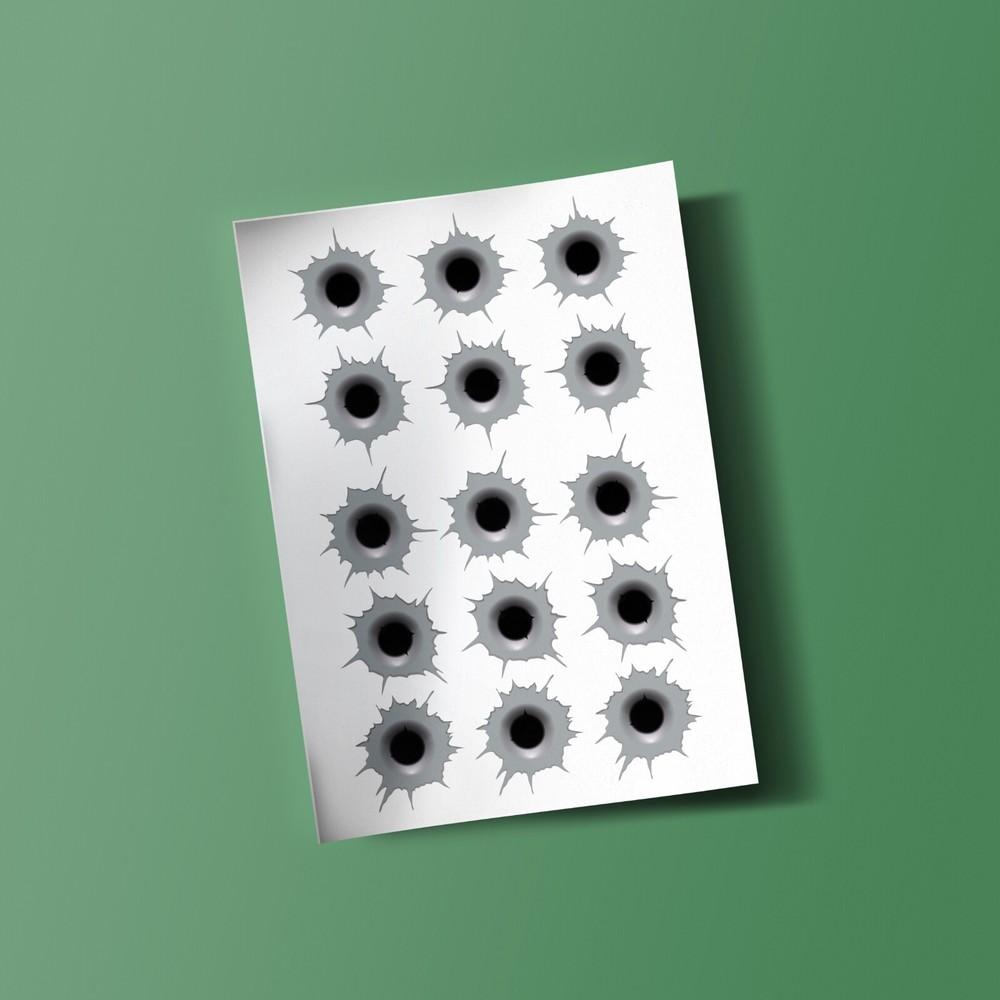 15x Bullet Holes Sticker Self Adhesive Vinyl Decal Unisex T-Shirt L