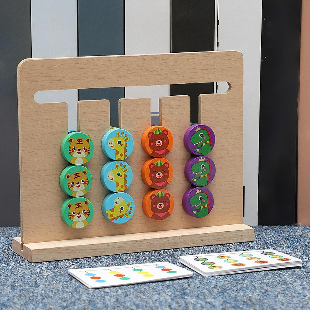 Slide Puzzle Toys Color Shape Matching Learning Educational Jigsaw Fine Motor Skills for 3 4 5 Years