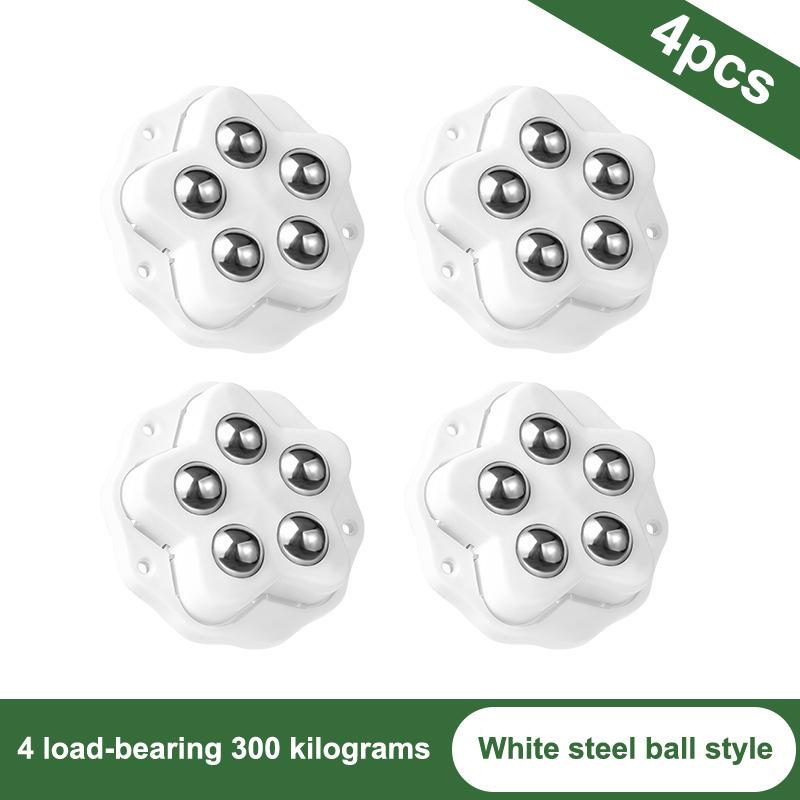 

4 шт. самоклеящиеся колесики, сверхпрочные, 5 шариков, вращающиеся на 360° колеса для бытовой техники, ящиков для хранения белый