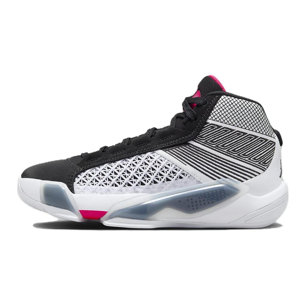 New Jordan Air Jordan 38 Low GS Cushioning, Wear Resistant Mid Top Children's Basketball Shoes Black White Red Teenagers DZ3499-101