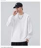 Mu Qiu Menswear | 2026 Spring Trend: Men's Loose Fit Round Neck Long Sleeve T-Shirt with Contrast Stitching