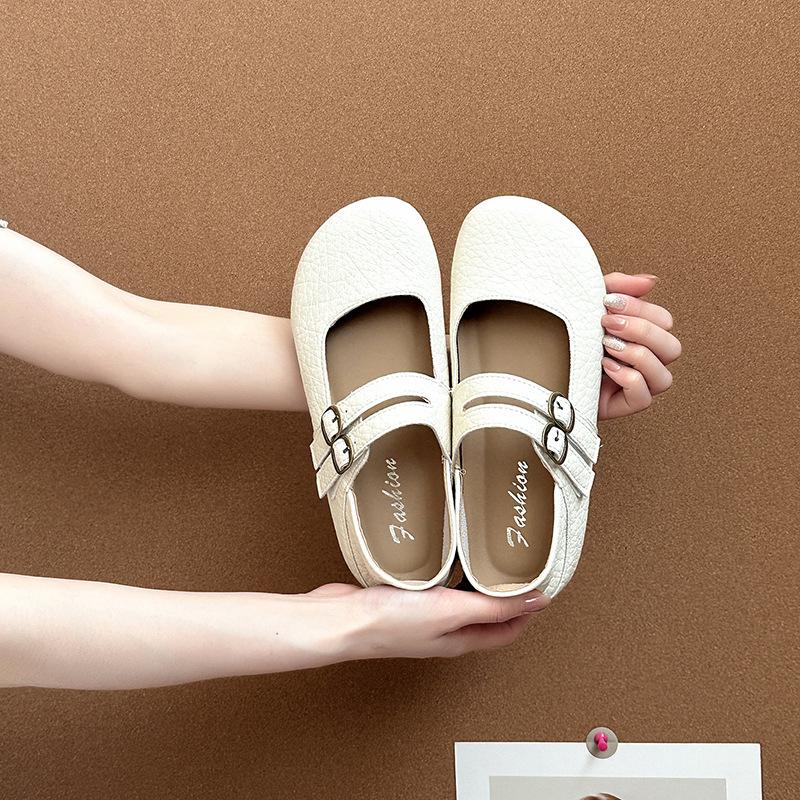 French Simple Retro with Skirt Mary Jane Shoes Women's 2025 Summer New Shallow Single Shoes Commuter Ballet Shoes