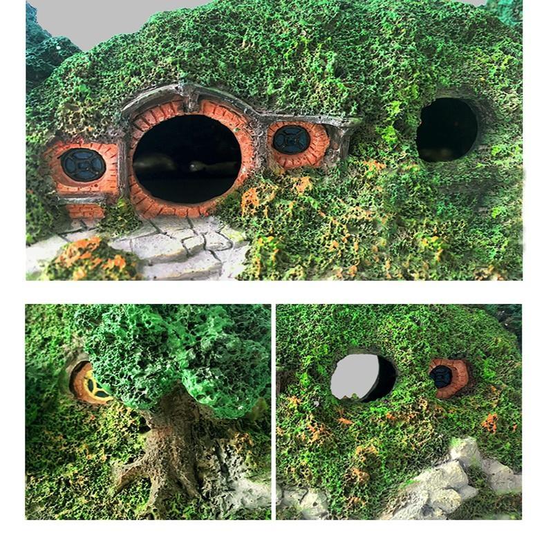 Aquarium Shelter Garden House Fish Tank Hideout House Reptile Turtle Tank Accessories Aquarium Rockery Decoration Accessories