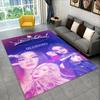 Fashion B-Black P-Pink Kpop Star Carpet Rug for Playroom Bedroom Living Room Sofa Home Decor,kid Area Rug Non-slip Floor Mat