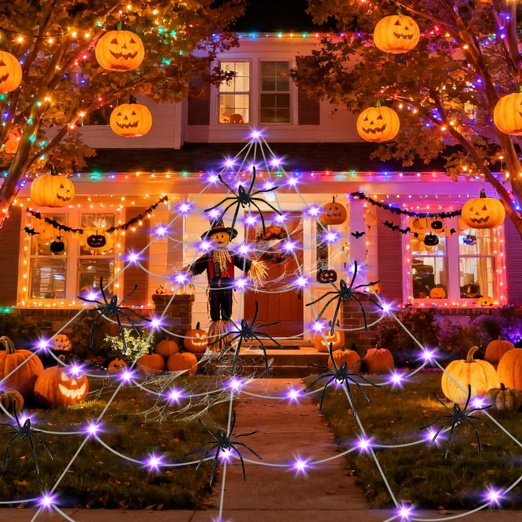 Halloween Web Light Decoration 250 LED Web Halloween Decoration Outdoor Halloween Web