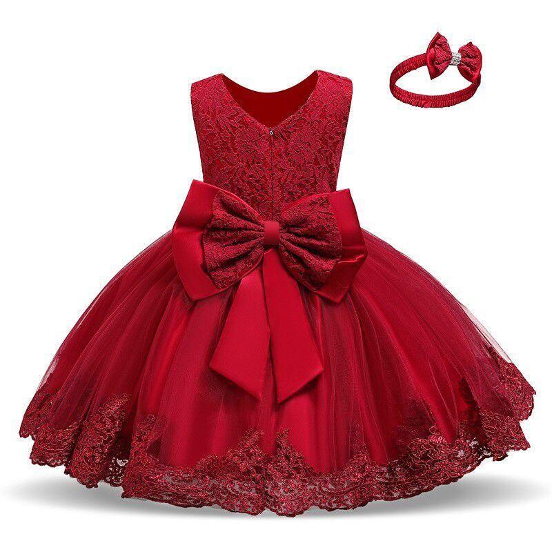 Baby Girls Costume Toddler Kids Wedding and Birthday Party Children Lace Princess Dress