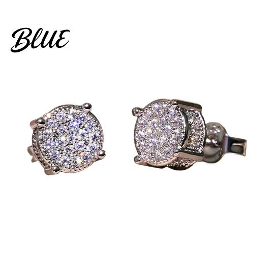 Women Stud Earrings 1 Pair Square Rhinestone Wedding Ear Studs