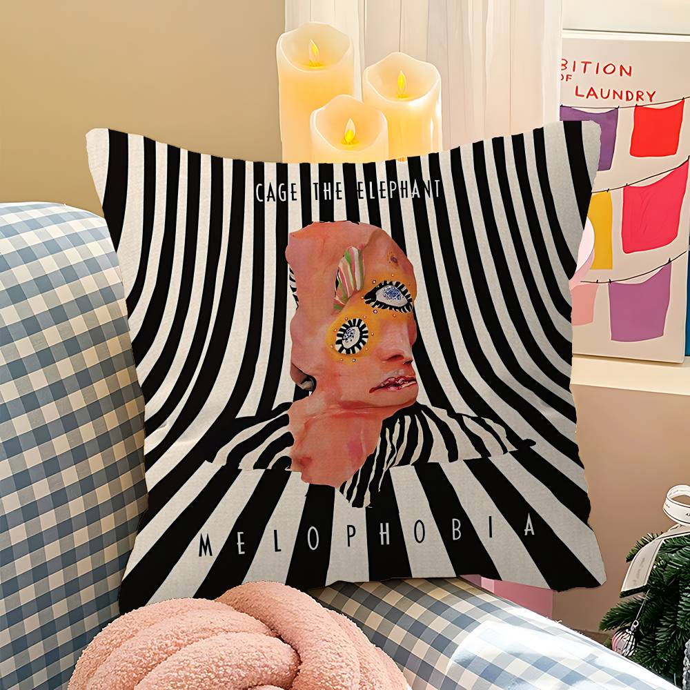 Poprockbandet Cage The Elephant Örngott Tecknat Gåva Kuddfodral Sovrum Hem Soffa Stol Sits Dekor Kuddvar