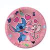 Nejprodávanější růžový set nádobí na narozeninovou oslavu Stitch: Papírové talíře, kelímky a ubrus.