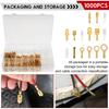 1000Pcs Brass Wire Connector Kit Good Conductivity Cable Terminal Set Excellent Insulation Brass Wire Lug for Car Truck Boat