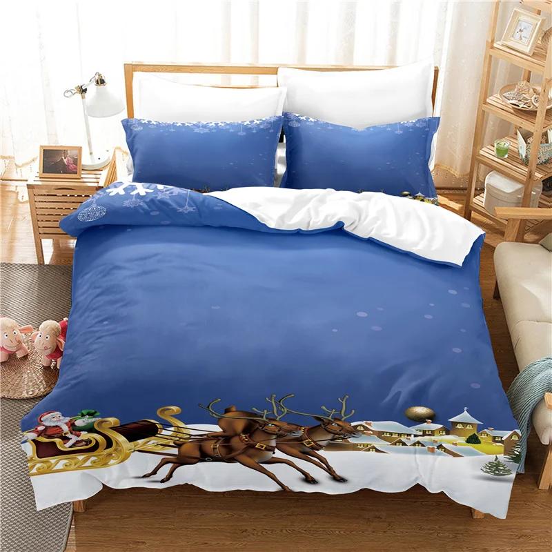 

Cozy Vibrant Pillowcases Happy Christmas Bed Linens 100 Polyester Merry Christma Deer 2 3pcs 220x240 Quilt Comforter (quilt)-EU Single(135*200cm)3pcs