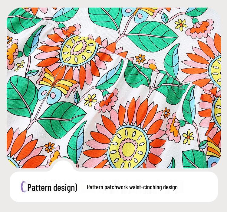 Summer Floral Princess Dresses for Girls: Cute Short-Sleeved Children's Attire