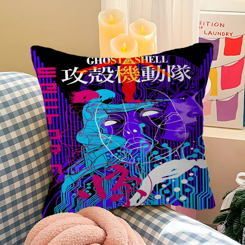 Anime G-Ghost In The Shell Cool Pillow Case Cushion Cover Car Throw Pillow Case For Sofa Car Christmas Gift 40x40cm 45x45cm