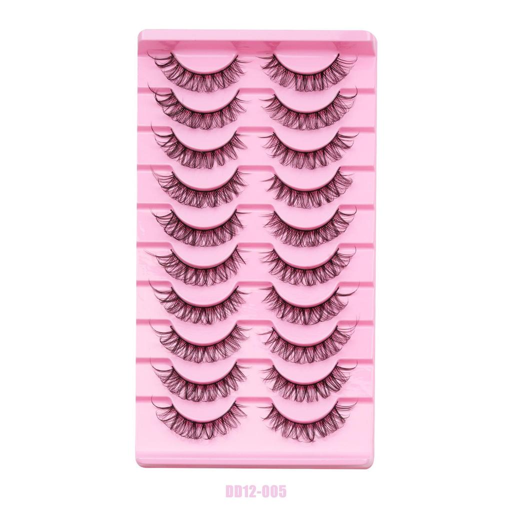 Five-Pair Set of Thick, Curly, 3D Fox-Eye Cat-Eye False Eyelashes