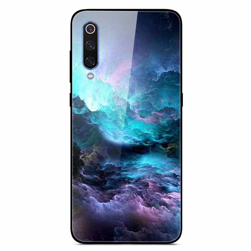 For Xiaomi Mi A3 Cases Luxury Tempered Glass Space Phone Covers for Xiaomi MI 9 Lite Case 9lite MiA3 Hard Back Shell Protective