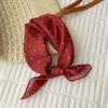 New temperament advanced sense neck cotton and linen silk scarf women's Korean lazy style versatile brown series small square scarf