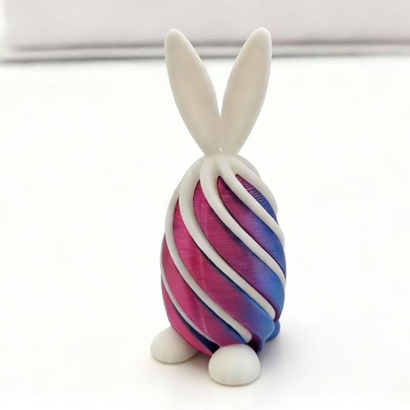 

3-10Pcs 3D Printed Spiral Cone Rotating Pyramid 3D Printing Easter Egg Rabbit Models Spiral Fingertip Plaything Desktop Ornament