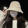 Warm Chic Lamb Wool Bucket Hat For Winter Women Stylish Cozy Fuzzy Cute Hat Fisherman