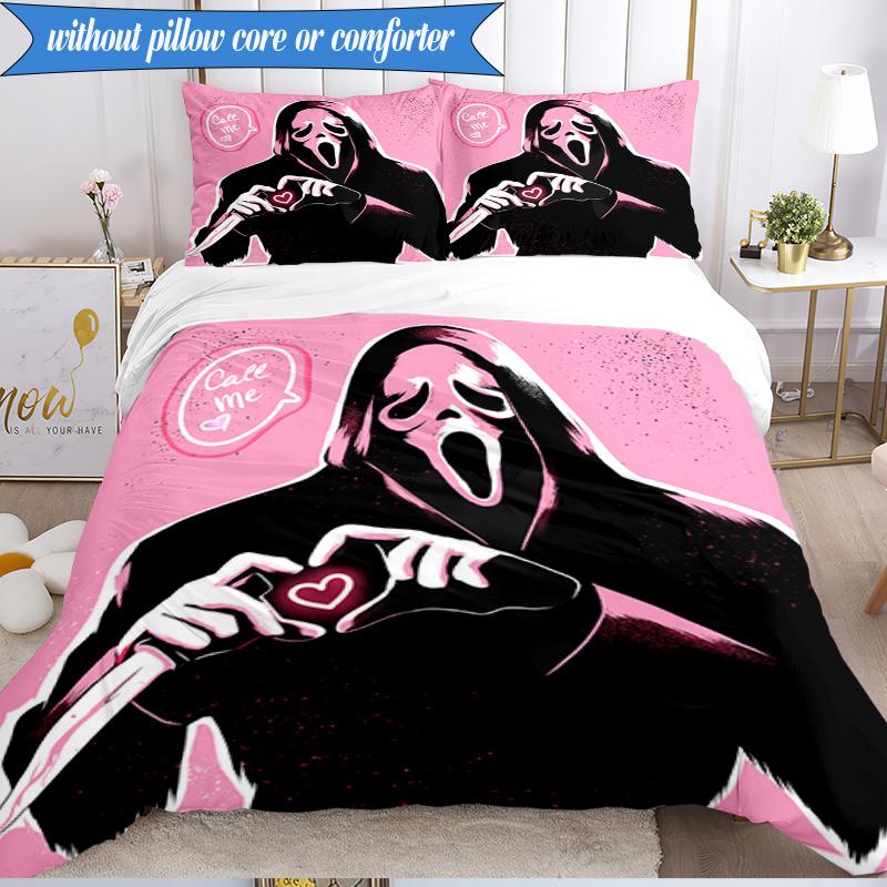 Scr-eam Horror Movie 3pcs K-pop Music Group Bedding set,Ideal for Bedroom, Dormitory,Including Duvet Cover And 2pcs Pillowcases,Fan Gifts