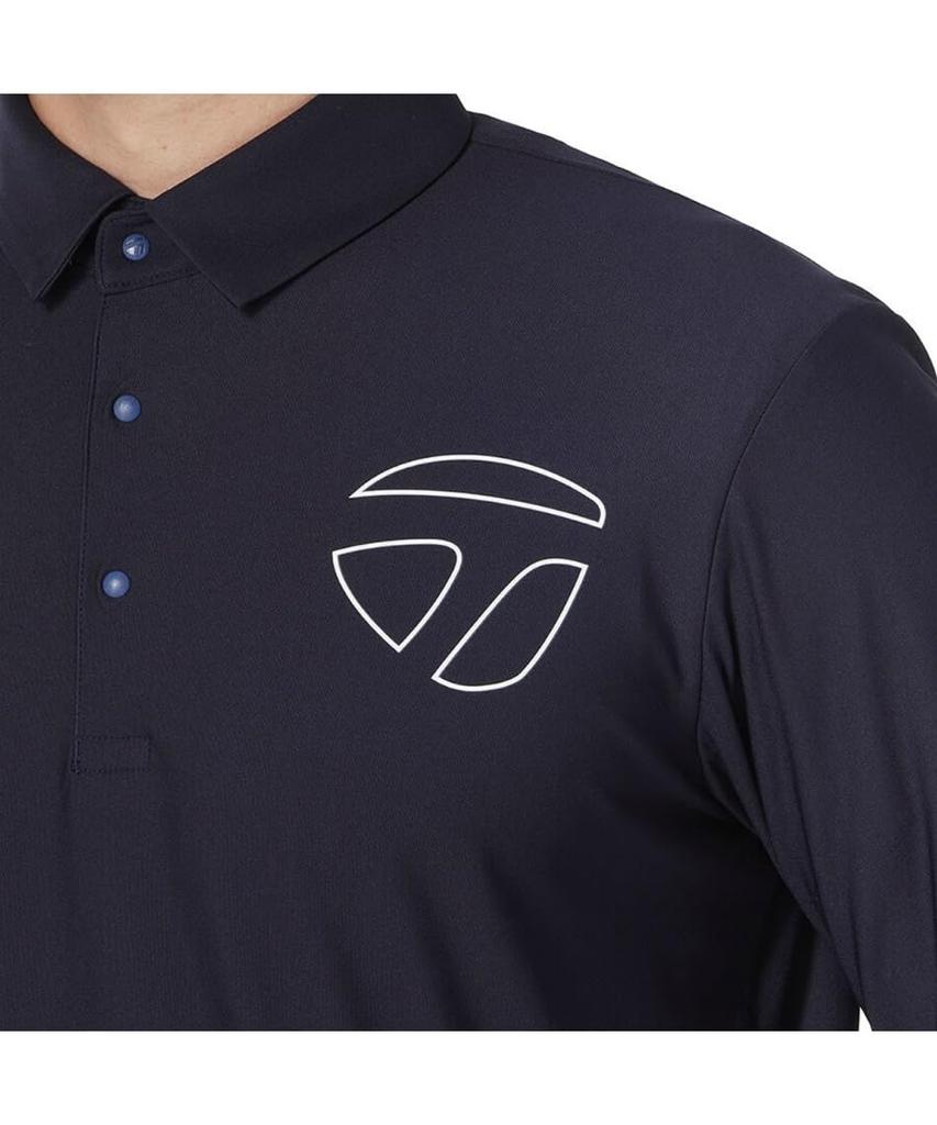 TaylorMade Color Block Long Sleeve Polo Shirt, White, Size M, Men's, 2024FW UN352