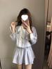 Women's Petite Striped Shirt Dress - Korean Style, Slimming Fit for Spring 2025