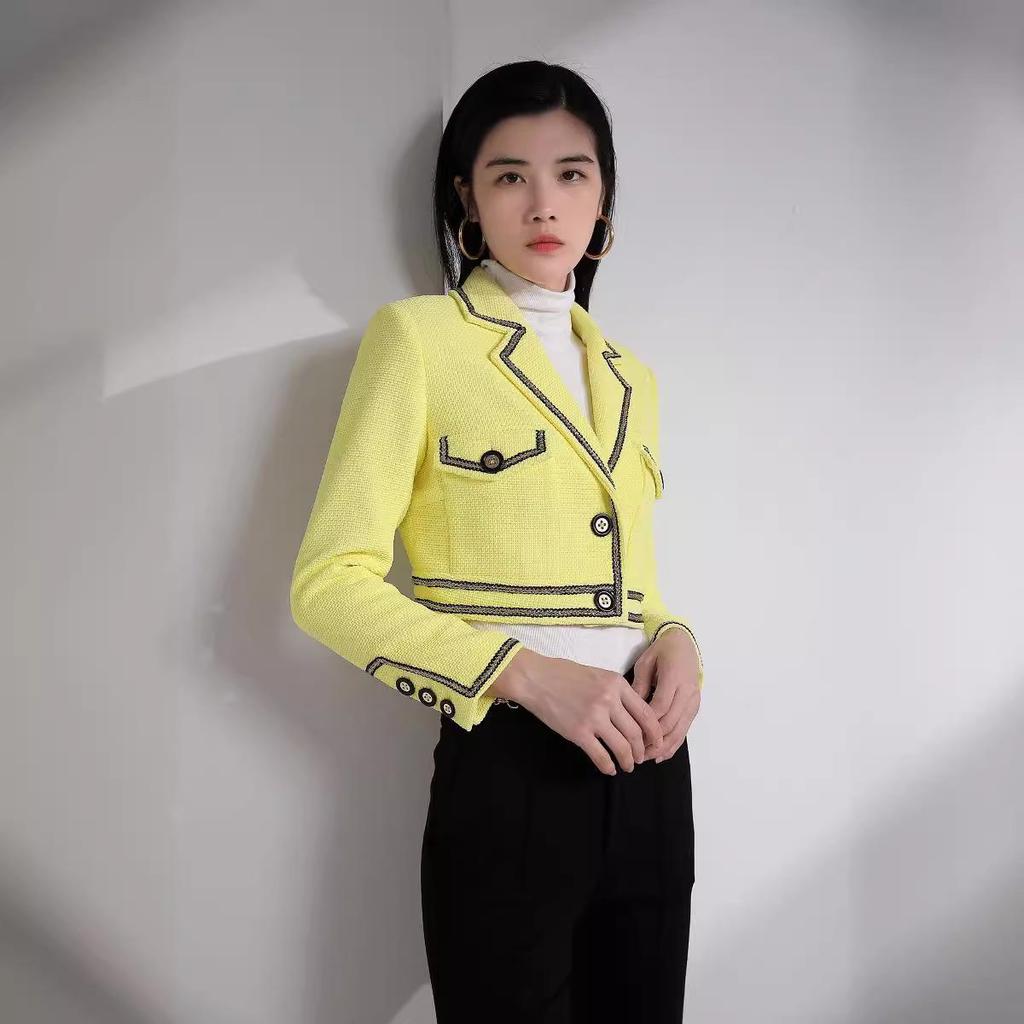 LML Damen Einreihige Kurzreversjacke - Vielseitiges Einfarbiges Langarmdesign