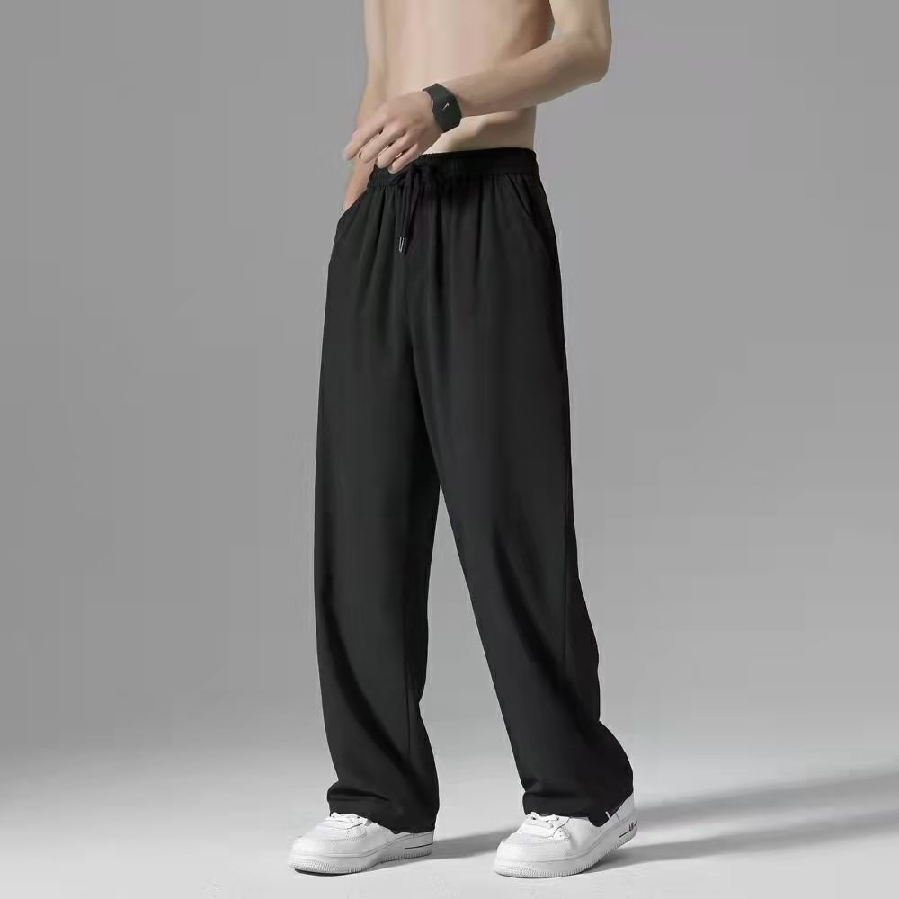 Ledové kalhoty Letní pánské ultratenké volné rovné Velká velikost Mládežnický sport Rychleschnoucí Ležérní široké kalhoty