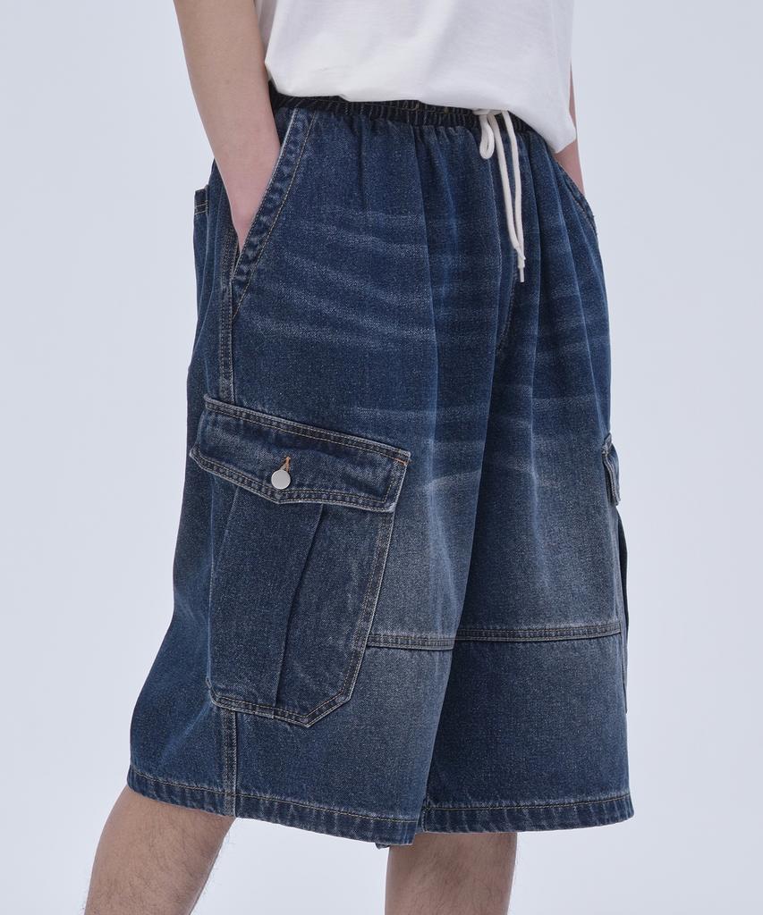 Peulojegteusseuli Signature Cargo Bermuda Pants [Dark Blue]_Hb2115