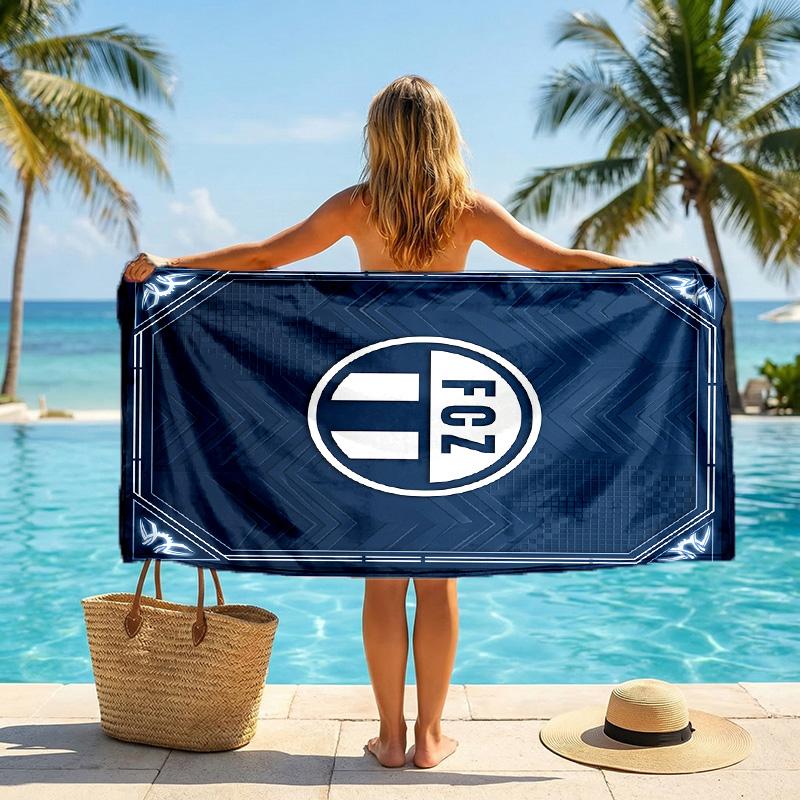 Telo Mare Asciugatura Rapida Stampa FC Zürich Microfibra Assorbente Portatile da Viaggio Asciugamano per Nuoto