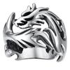 New Luminous Dragon Pattern Wide Band Ring for Men and Women - Ethnic Chinese Style, Large Size, and Perfect for Couples