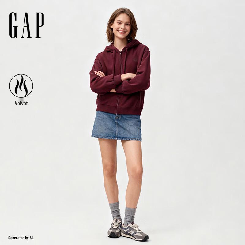 GAP Women's Logo Embroidered Fleece Hoodie