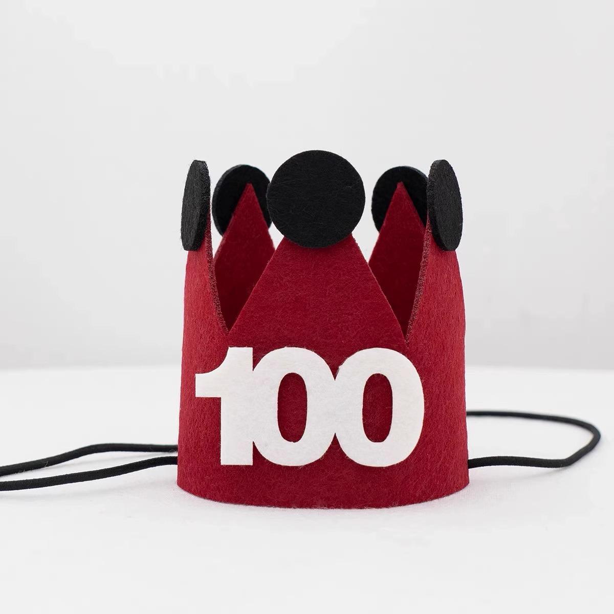 

Red Number Birthday Hat Crown Hat Letter Balloon Children S First Birthday Photo Props Red Crown Birthday Hat Number 100