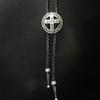 Retro Five Pointed Star Bolo Tie for Men Western Styles Necktie Collar Pendant Rodeos Rope Tie Necklace for Formal Event