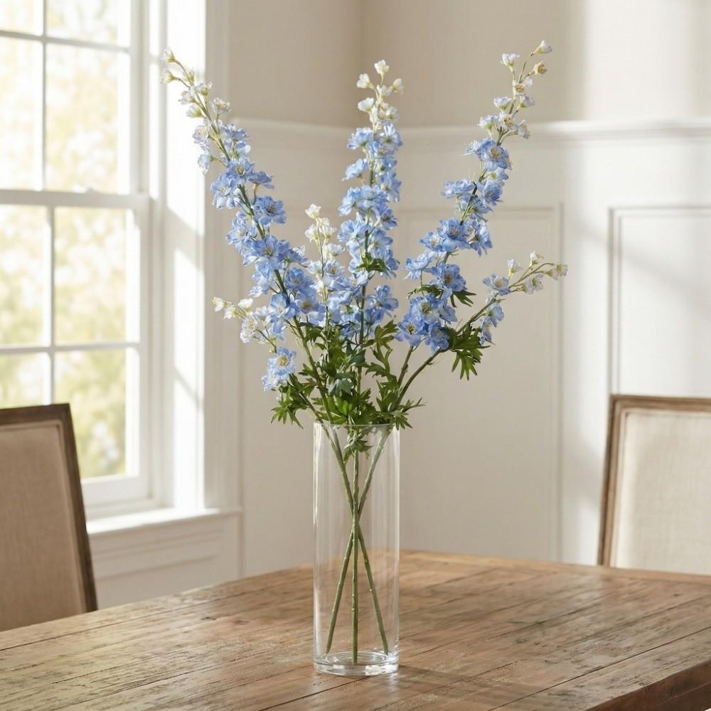 Green Leaves Artificial Larkspur Flower Real Touch Fake Flower  Teacher's Day