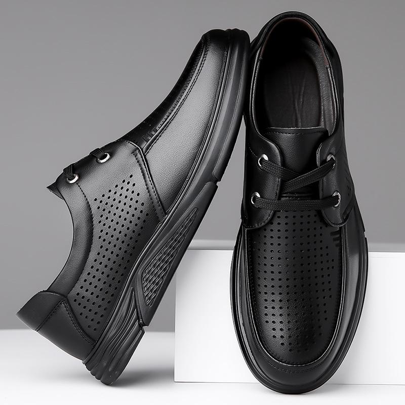 Fashion Hollow Spring Summer Business Formal Dress Shoes for Men British Black Casual Leather Shoes Male Fashion New Designer Shoe Man