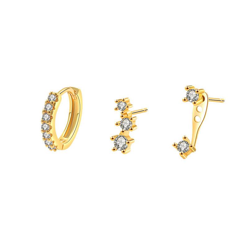 2025 New High-quality European and American Fine Jewelry Gold-plated Simple Style Cubic Zircon Oxide Women's Hoop Earrings