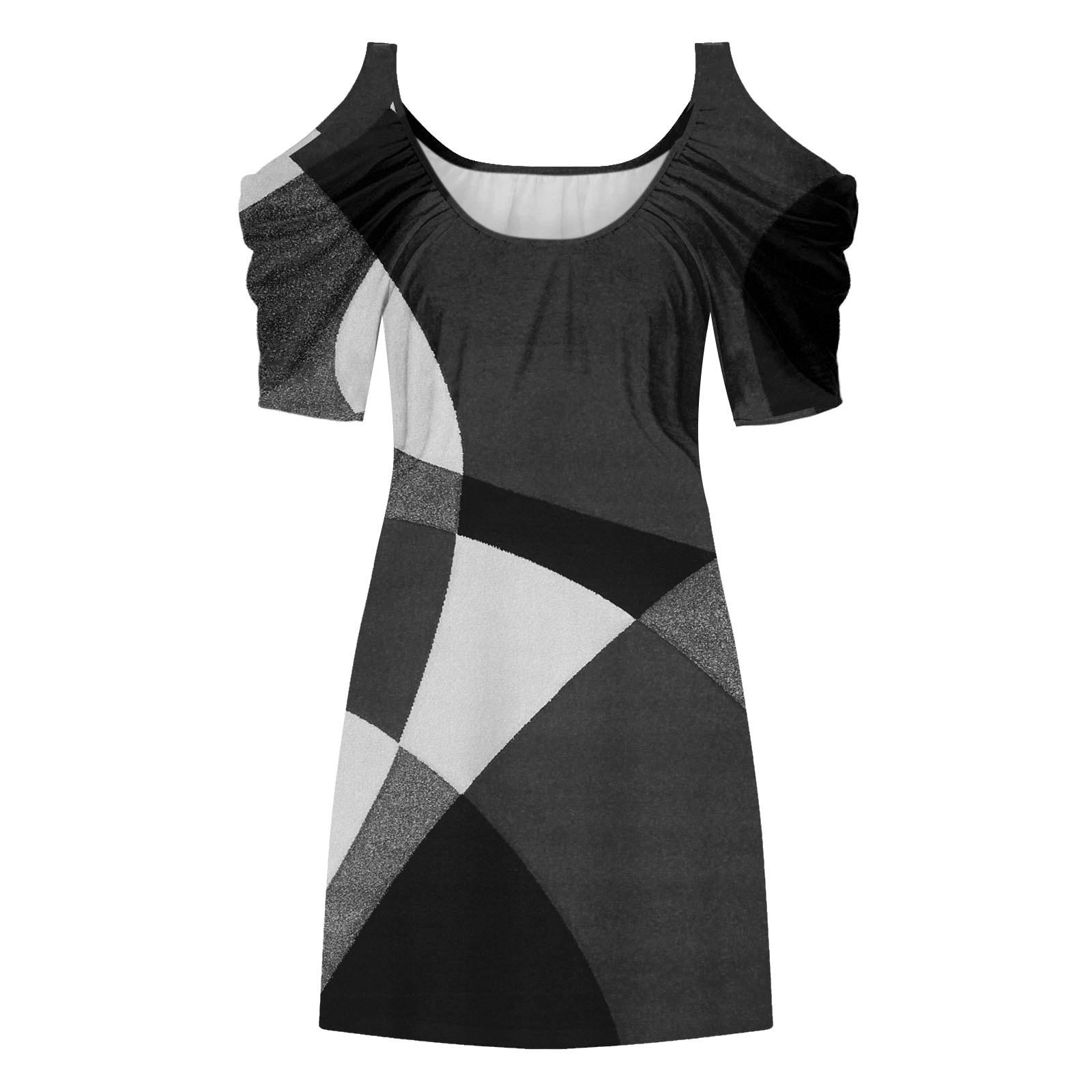 Женское элегантное и сексуальное платье с короткими рукавами и вырезом на два плеча XXXL — фото 4