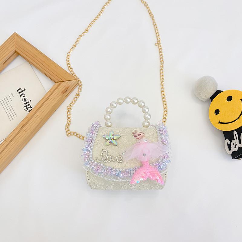 Adorable Mini Mermaid Pearl Crossbody Bag For Kids Stylish Korean Design For Everyday Use