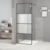 VidaXL Shower Wall Screen Partition Shower Cabin Bathroom Interior Splash Resistance Black 80x195 Cm 152125