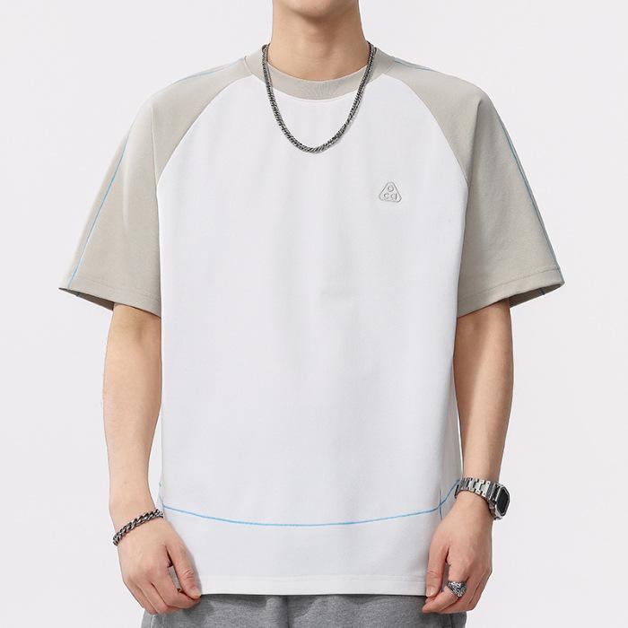 

Summer Thin Cool and Refreshing Retro Earth Color Men s Round Neck T-shirt Short Sleeves 4XL