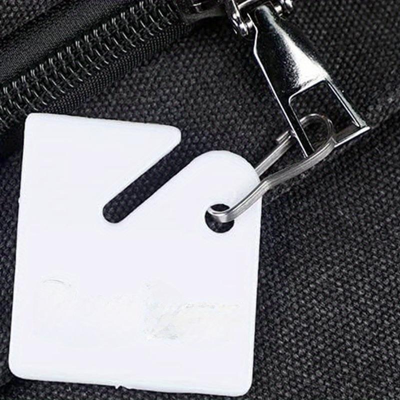 60Pcs Blank Key Tags 1.5 Inch Slotted Plastic Tags with Metal Snap Hooks White Square Hanging Tags for Key Cabinets Boxes Lockers Sturdy Frosted