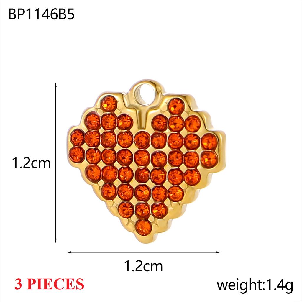 3PCS/LOT CARLIDANA Colorful Enamel Charms Gold Plated Stainless Steel Heart Moon Flower Zircon Pendants DIY Jewelry Making