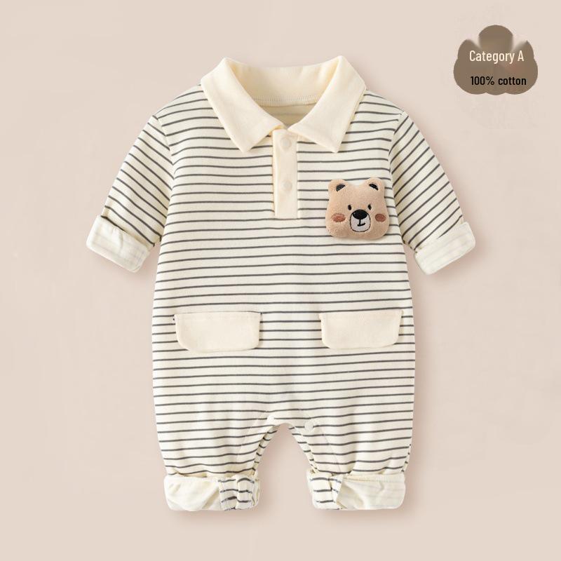 Exclusive Long Sleeve Baby Romper – Pure Cotton Infant Crawling Suit for Spring and Autumn