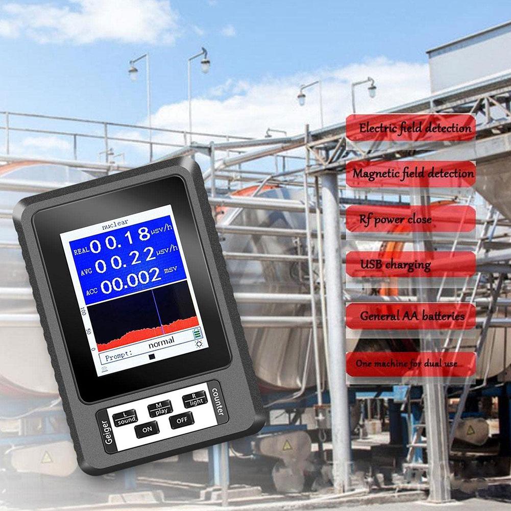 XR1 BR-9B Geiger Counter Nuclear Radiation Detector With LCD Display Portable Handheld High Accuracy Radiation Dosimeter