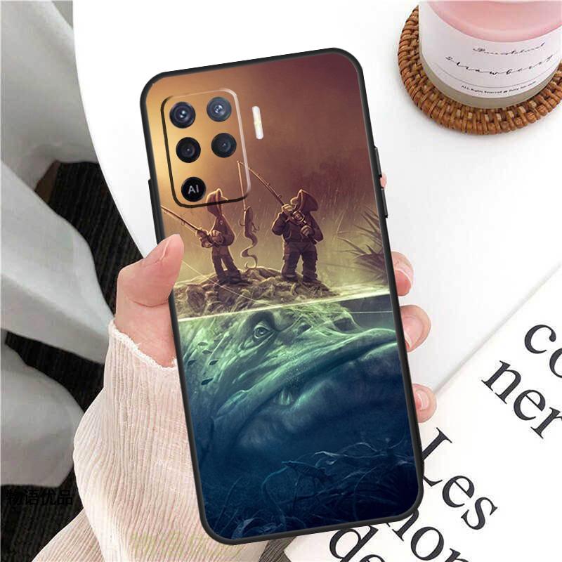 Fish Fishing Fisherman Case For Oppo A78 A54 A74 A94 A17 A57 A77 A76 A16 A96 A18 A60 A80 A40 A38 A58 A98 A15 A5 Pro
