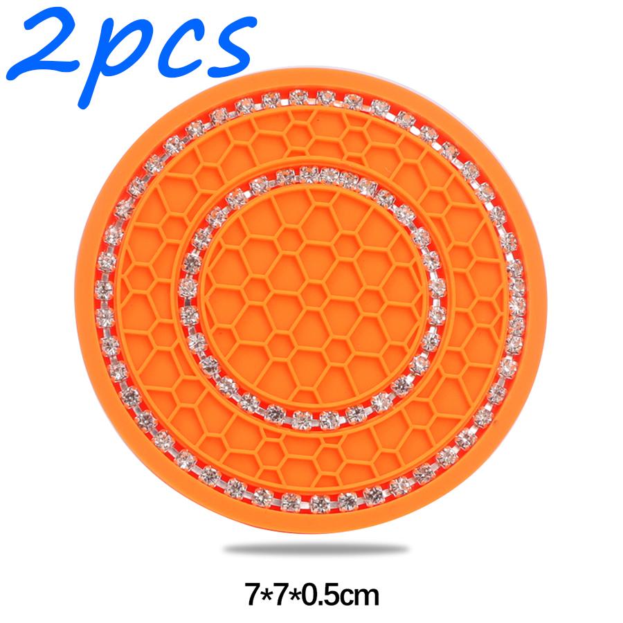1/2PCS Car Cup Holder Coasters Auto Non-Slip Car Drink Bottle Cushion Drink Mat Vehicle Interior Anti-slip Pad Decor Accessories