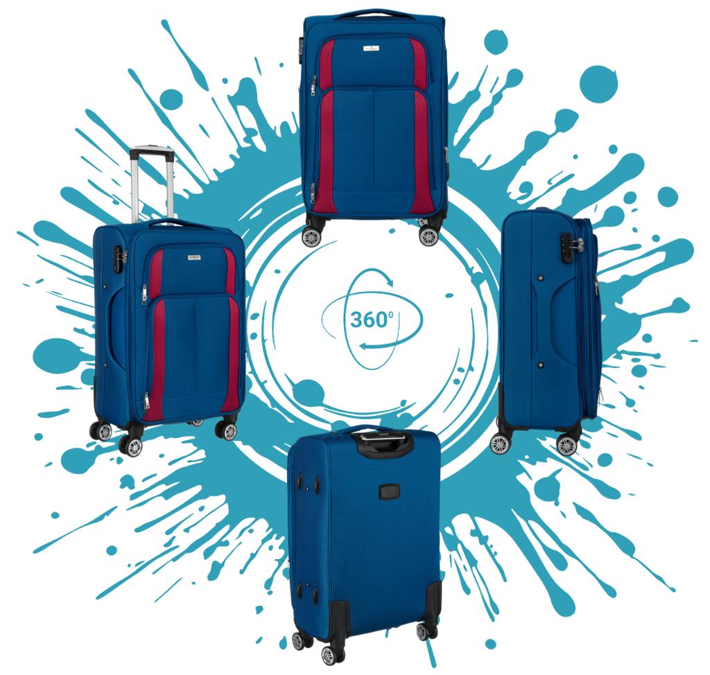 PTN 5209-L-9333 Blue-Burgundy Suitcase